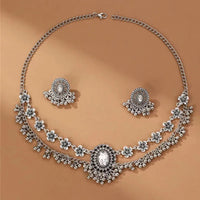Ethnic Jewelry Sets Crystal Small Beads Flower Decoration Necklace Earrings Set For Women Bijoux Bohemia Necklace Set