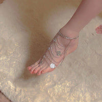 Bohemian Multi-layered Tassel Pendant Alloy Ankle Chain Banquet Ladies' Foot Chain