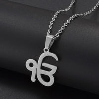 Anniyo 45CM Chain Sikhism Symbol Religion Khanda Pendant Necklaces Sikkhi Sikh Punjab Jewelry @327621