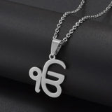 Anniyo 45CM Chain Sikhism Symbol Religion Khanda Pendant Necklaces Sikkhi Sikh Punjab Jewelry @327621