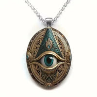 Dark Gothic Witch Pendant Necklace Women Men Punk Cross Metal Leather Rope Chain Enchanted Vintage Halloween Gift Accessories