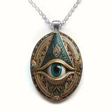 Dark Gothic Witch Pendant Necklace Women Men Punk Cross Metal Leather Rope Chain Enchanted Vintage Halloween Gift Accessories