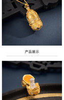 9999 24K real gold flowers blooming see the Buddha Gawu box necklace pendant Amitabha Buddha Guanyin gold jewelry men and women