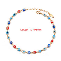 Lucky Eye Turkish Evil Eye Ankle Bracelet Gold Color Copper Foot Leg Chain Anklet Fashion Jewelry Gifts for Women Men EY6734