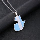 2024 New fashion stainless steel retro dripping Guatemala map necklace for women and men couples ethnic style accessories collar