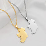 Anniyo Ireland Map Pendant Necklaces Éirinn Jewelry For Women Girls #350901B