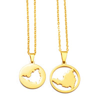 Anniyo Sint Maarten and Saint-Martin Island Pendant Necklaces for Women Men Saint Martin SXM Jewellery Stainless Steel #312421