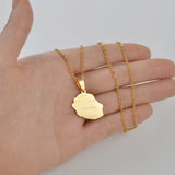 Anniyo 2.3cm Reunion Map Pendant Necklaces Réunion Jewelry France for Women Girls #368021