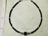 Anklet, Ankle Bracelet, Black Anklet, Crystal Anklet, Beaded Anklet, Beach Anklet, Ankle Jewelry, Foot Jewelry, Black Jewelry