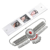 Ethnic Statement Collar Necklace for Women Choker Bohemian Vintage Hollow Geometric Crystal Rhinestone Beads Coin Tassel Jewelry