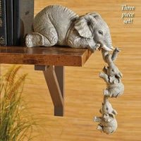 3 pieces/set Creative Elephant Pull Small Elephant Handmade Decoration Resin Home Decoration Cute Lucky Elephant Ornament