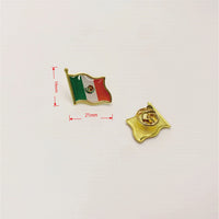 100 Pack Metal Mexico Flag Lapel Pin Waving Mexican Pins Souvenir Friendship Patriotic Brooches Bulk souvenir Series