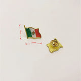 100 Pack Metal Mexico Flag Lapel Pin Waving Mexican Pins Souvenir Friendship Patriotic Brooches Bulk souvenir Series