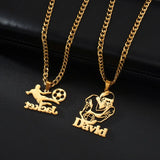 365 New Arrival Custom Name Necklace Personalized Sport Ground Style Nameplate Stainless Steel Jewelry For Men Women Gifts