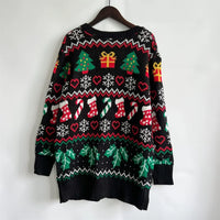 2023 Cross-border Amazon Autumn/winter New Single-breasted V-neck Christmas Theme Knit Sweater Cardigan New Year