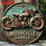 2D Vintage Round Aluminum Sign - Retro Metal Tin Sign - Motorcycle Rustic Metal Wall Art ,Room Decor Gift For Motorcycle