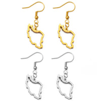 Anniyo Iran Map Earrings for Women Girls Jewelry Stainless Steel Iranian Outline Earring #246321