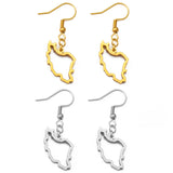 Anniyo Iran Map Earrings for Women Girls Jewelry Stainless Steel Iranian Outline Earring #246321