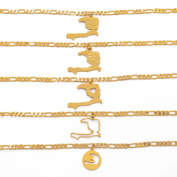 Anniyo Charm Haiti Map Bracelets Bangles Men Women Girl Ayiti Maps Jewelry Haiti Accessories Link Chain Bracelet #104521