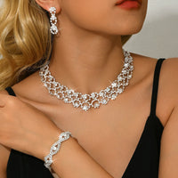 Ladies' light luxury style design necklace, earrings, jewelry set suitable for weddings, gatherings, holidays, gifts