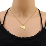 2024 new fashion stainless steel Sicily map pendant necklace temperament everything collarbone chain birthday anniversary small