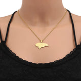 2024 new fashion stainless steel Honduran map with city pendant necklace temperament everything collarbone chain birthday annive