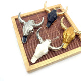 19 Styles Acrylic Cow Pendant Bull Skull Bone Gold Plated Charms for Men's Fashion DIY Jewelry Bull Head Pendant Necklace Gifts