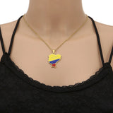 2024 New fashion stainless steel Ecuador map necklace for men and women geometric ethnic style collarbone chain anniversary smal