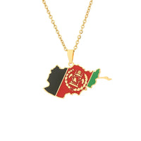 New stainless steel Stainless steel Afghanistan map necklace couple style famous style pop personality dripping titanium steel a