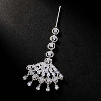 Stonefans Geometric Zircon Water Drop Forehead Chain Jewelry for Women Indian Jewelry Bridal Head Chain Wedding Hair Accessories
