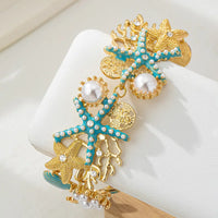Ocean-style Necklace,Bracelet Decorated with Shells, Starfishs and Imitation Pearls for Women Girls Hot Sale 2025 New Style