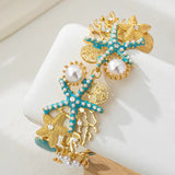 Ocean-style Necklace,Bracelet Decorated with Shells, Starfishs and Imitation Pearls for Women Girls Hot Sale 2025 New Style