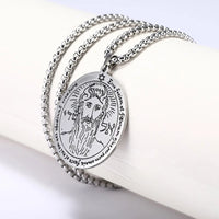 Nordic fashion trend titanium steel jewelry laser marking Solomon round brand pendant stainless steel necklace