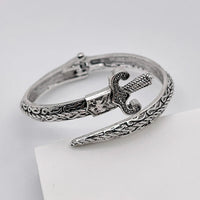 Gothic Skull Totem Sword Shaped Bracelet Unisex Fashion Personality Open Style Creative Accessory for Men And Women