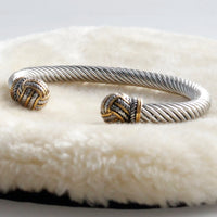 Europe and the United States retro two-color opening electric cable adjustable men's and women's stainless steel cuff bracelet