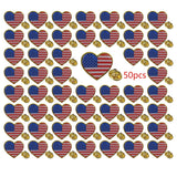Heart Shaped American Flag Lapel Pin - Enamel Patriotic Badge for Suit Blazer - USA Flag Pins Bulk