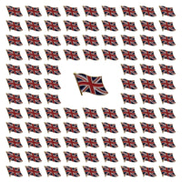 100Pcs Waving British Union Jack Flag Enamel Pin (England) Flag Bulk Metal National Lapel Pin