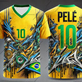 2025 New Products Launch ChatGPT Intelligently Designed Brazilian Football Jersey Pelé No. 10 Football Sports Jersey T-shirt