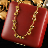 GANPUP 316l Stainless Steel Metal Heavy Thick Chain Necklace Charm Fashion Neck Chain Waterproof Gold Color Jewelry For Women