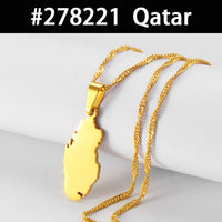 Egypt Nepal Sri Lanka Saudi Arabia Turkey Yemen Qatar Map Pendant Necklaces Polished Flat Design National Jewelry #277821