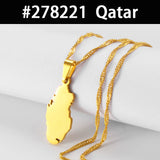 Egypt Nepal Sri Lanka Saudi Arabia Turkey Yemen Qatar Map Pendant Necklaces Polished Flat Design National Jewelry #277821
