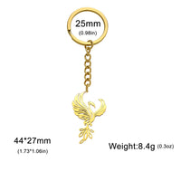 My Shape Phoenix Bird Keychains Stainless Steel Flying Animal Owl Eagle Wings Pendent Keyring for Car Backpack Amulet Jewelry