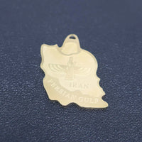 Fashion electroplating corrosion Iran map Ahura Mazda Pendant Stainless steel pendant necklace Keychain Pendant Pendant Pendant