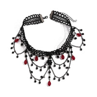 Ladies Gorgeous Black Color Lace Beads Choker Necklace Beach Travel Holiday Fashion Classic Personalized Jewelry Evening D