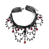 Ladies Gorgeous Black Color Lace Beads Choker Necklace Beach Travel Holiday Fashion Classic Personalized Jewelry Evening D