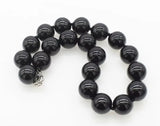 black Agate round Obsidian 10mm 12mm 14mm 16mm 18mm 20mm necklace 45cm wholesale beads nature jewelry