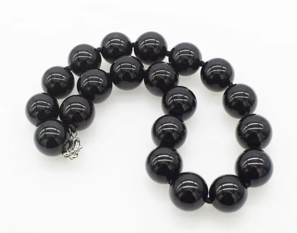 black Agate round Obsidian 10mm 12mm 14mm 16mm 18mm 20mm necklace 45cm wholesale beads nature jewelry