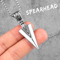 Spartan Spearhead Long Men Necklaces Pendants Chain Punk for Boyfriend Male Stainless Steel Jewelry Creativity Gift