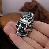 Gothic Dominating Skull Pendant Stainless Steel Vintage Men's Punk Rock Flame Skull Necklace Trendy Popular Jewelry Dropshipping