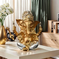 1 Piece of Exquisite Indian Elephant God Jialash Golden Statue Ornaments, Praying for Blessings and Auspicious Home Goodies, Unified Indian Art Style Decoration